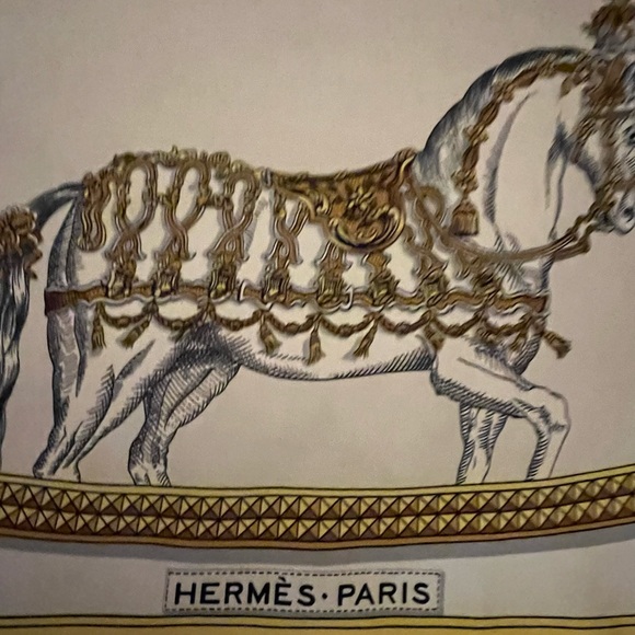 Hermes ‘Grand Apparat’ Scarf. 100% Silk.Equestrian motif. Artist Jacques Eudel. - Picture 4 of 16